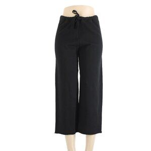 Frank Eileen Pant Sz S x 24 Black Elastic Waist 100% Cotton Ankle Pant